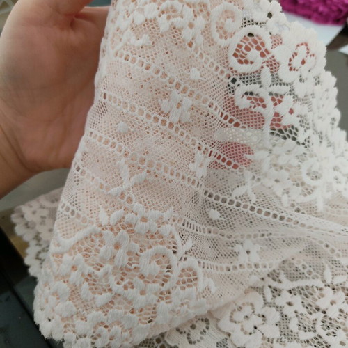 Lace fabric like new, strip 16cm x 2 meters, light coral color