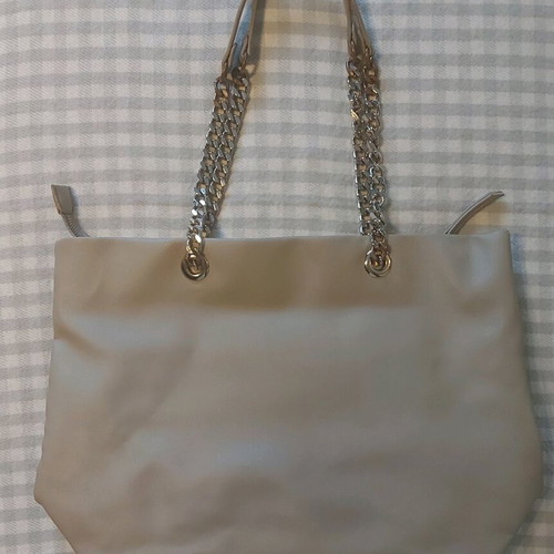 Valentino beige shoulder tote with red heart like new, large size