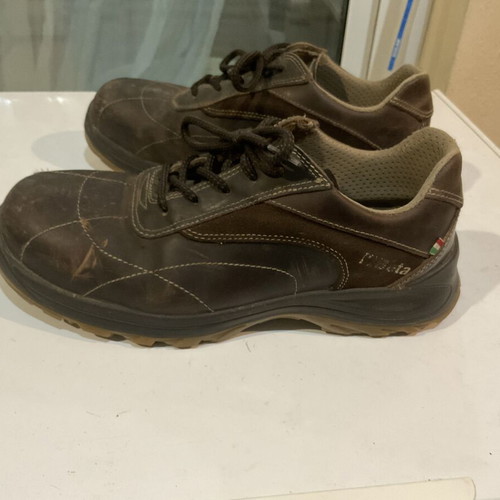 Men's leather work shoes, brown, size 42