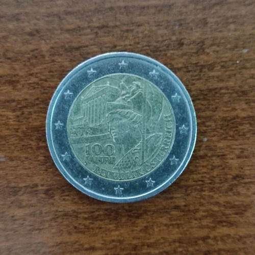 Rare Collectible 2 Euro Coin used, Austria 2018