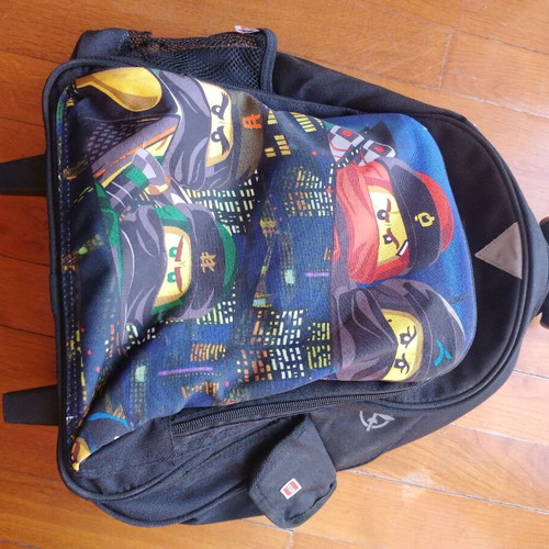 Lego Ninjago School Trolley Bag and Pencil Case Set used