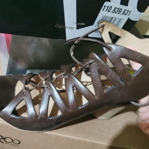 Liu Jo brown gladiator sandals, metallic finish, size 38