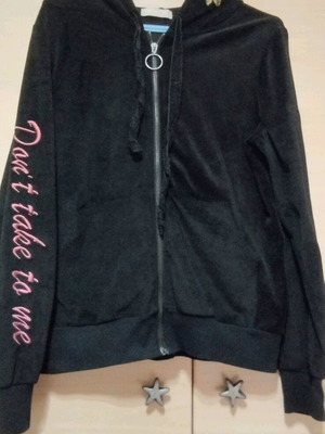 Velvet jacket with rose embroidery, like new, size L-XL