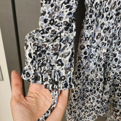 Zara mini floral dress size S like new, blue white grey
