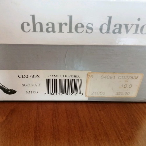 Charles David δερμάτινα πέδιλα μεταχειρισμένα ν. 40 με ξύλινο τακούνι καφέ