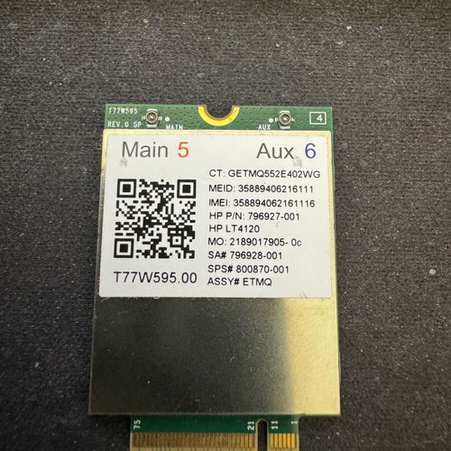 HP LT4120 LTE WWAN 4G m.2 module used Qualcomm