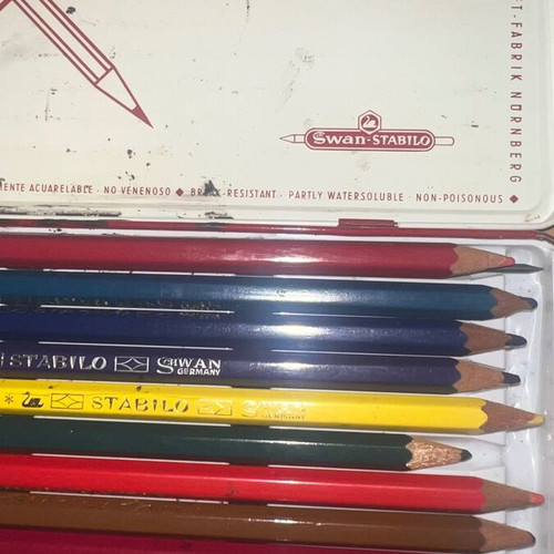 Faber Castell Stabilo tin box pack used, rare