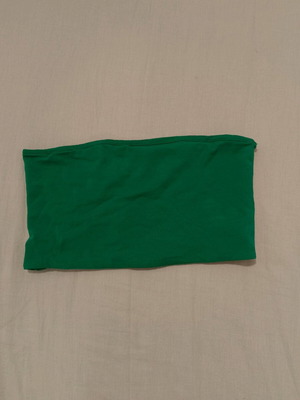 Green strapless crop top used, size Small, Stradivarius