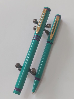 Στυλό και πένα Waterman Forum Agora σετ μεταχειρισμένο τιρκουάζ με μωβ