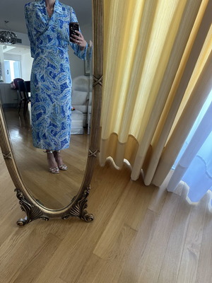 Ciel Concept set with midi wrap skirt and 3/4 sleeve shirt like new