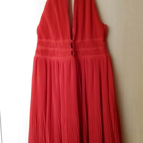 H&M dress red with pleated hem size 34