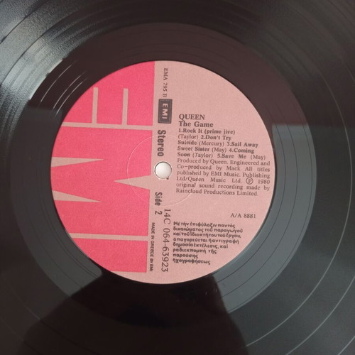 Queen The Game vinyl used, 1st Greek edition 1981