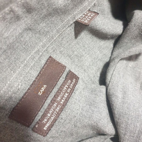 Zara men's gray shirt XL like new, rayon cotton blend