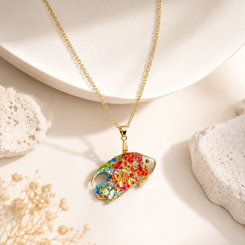Handmade Unisex Necklace with Fish
