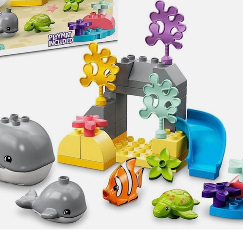 Lego Duplo Wild Animals of the Sea like new, 32 pieces with mat included