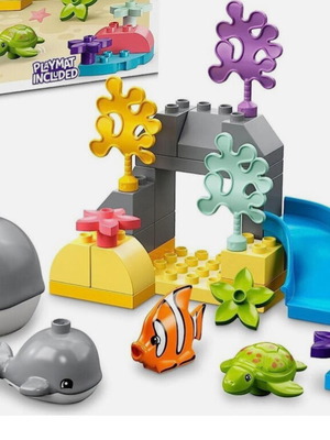Lego Duplo Wild Animals of the Sea like new, 32 pieces with mat included