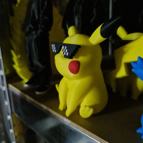 Pikachu Thug Life 3D φιγούρα με pixel γυαλιά