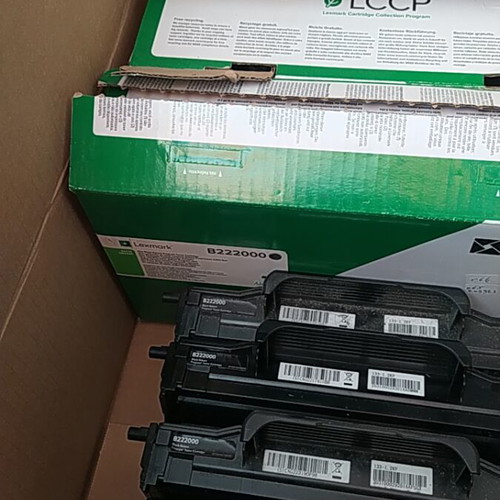 Lexmark B222000 toner cartridges used, pack of 9, black, empty