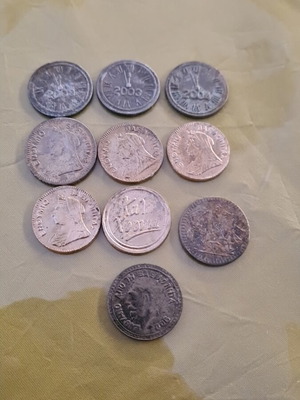 Collectible coins vintage used, set of 10 pieces