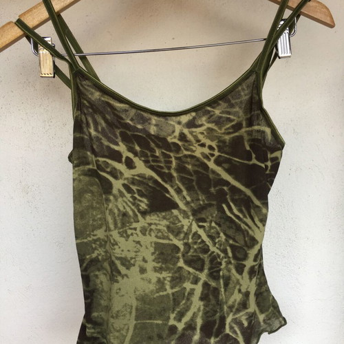 Y2K Dark Green Rave Top camisole M like new