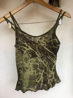 Y2K Dark Green Rave Top camisole M like new