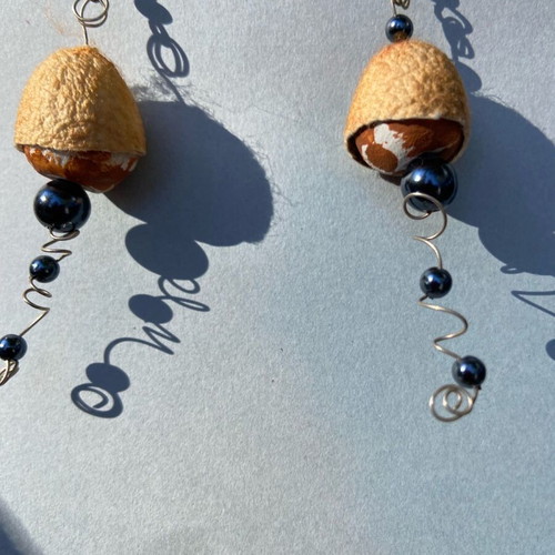 Handmade earrings new with beads and cocoon