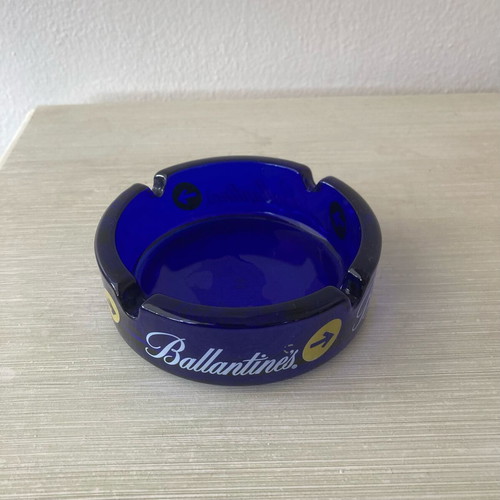 Glass promotional Ballantine’s whiskey ashtray like new