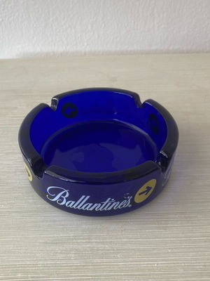 Glass promotional Ballantine’s whiskey ashtray like new