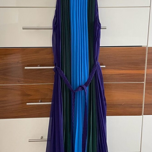 Massimo Dutti Pleated Halter Dress new, blue and green, sizes M and L