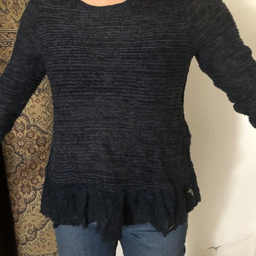 Hollister sweater used, dark blue with lace, size M