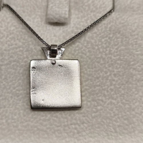 Silver gold pendant with chain like new, 950 silver, 24K gold