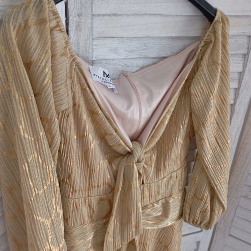 Mya Collection by Dimitra Nika Small Maxi Dress like new, gold