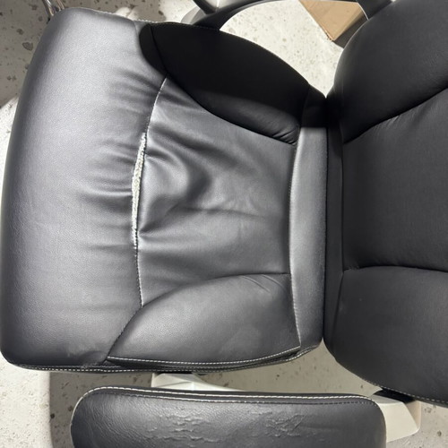 Executive leather chair large used with wear