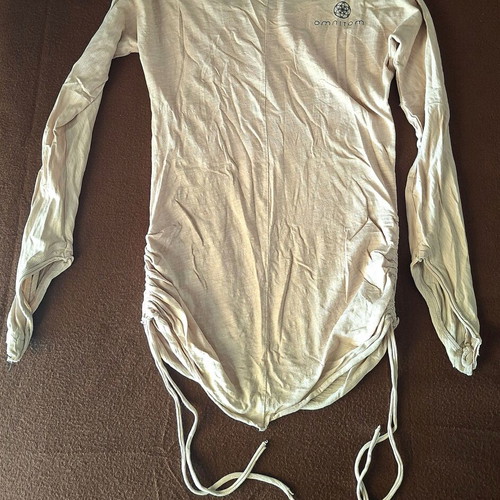Omnitom Yoga Wear linen blouse, size Small, beige