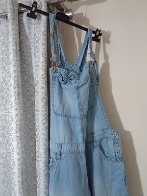 Stradivarius fabric jumpsuit used, light denim color, size S