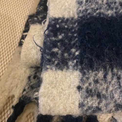 Scarf Large Used, Warm Thick Beige and Blue Zara