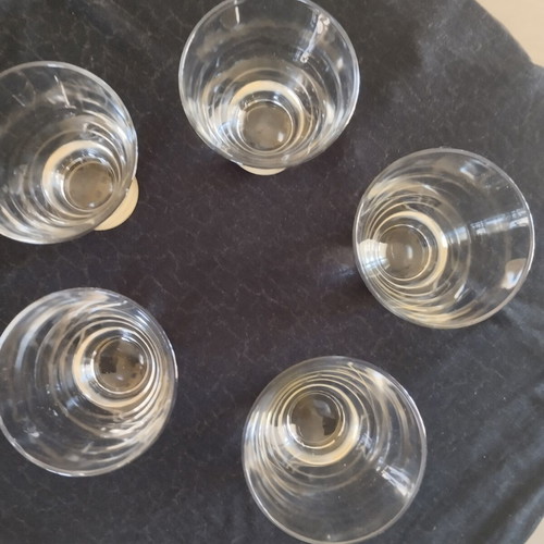 Glass cups set of 5 like new for espresso freddo, whiskey, or wine