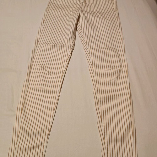 Stradivarius striped white pants, five-pocket, slim fit, high waist, like new