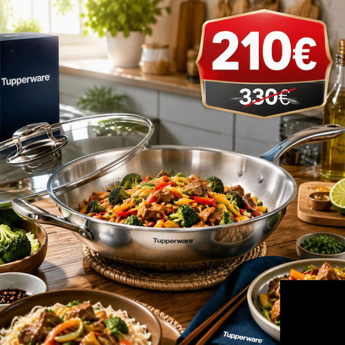 Tupperware Mastro wok 5.2 liters with lid, new