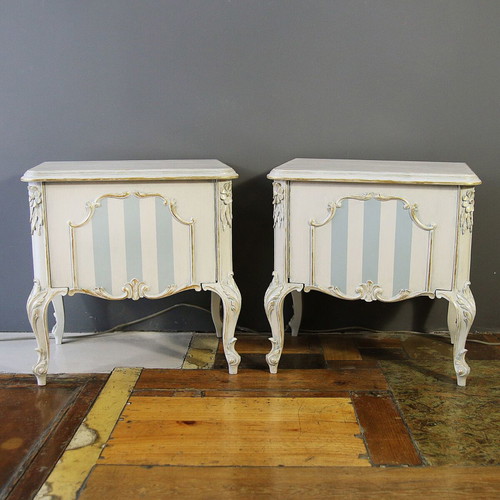 Pair of refurbished night stands with Rococo details