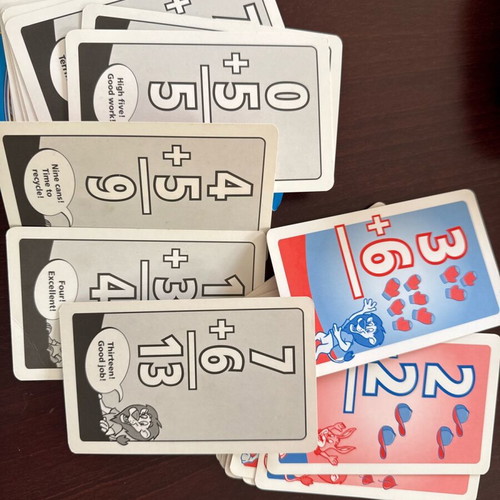 Math flash cards for children used, in English