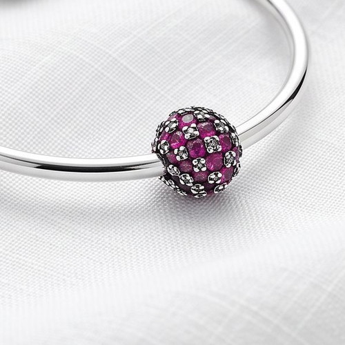 Pandora Pavé Round Pink Charm Infinity Symbol new