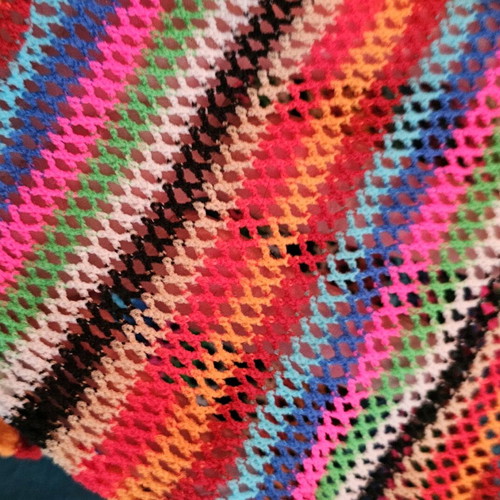 Πλεκτό fishnet mini φόρεμα πολύχρωμο καινούργιο, one size
