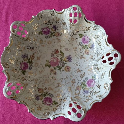 Vintage Rosenthal ivoire porcelain plate fondant dish with handmade floral design like new