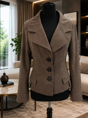 Zara Basic women's jacket medium brown-grey like new