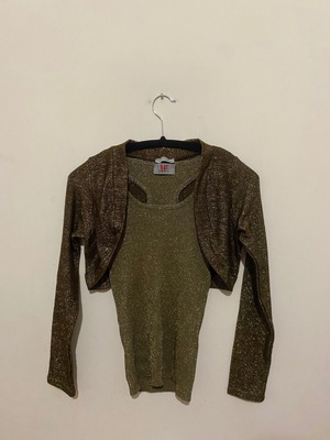 Top and bolero used, gold, size Small BeYou