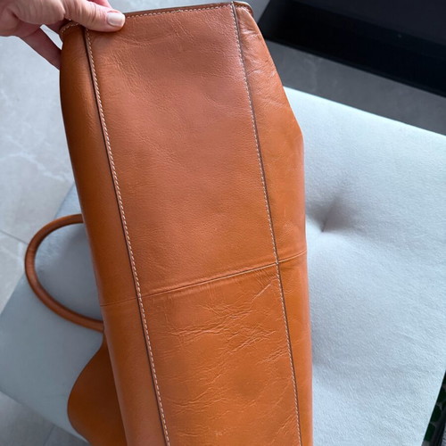 Zara Home leather handbag used, brown and orange, travel and beach