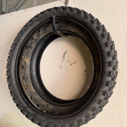 Motoz Tractionator Adventure motorcycle tires used, front 90/90-21 TT and rear 150/70B18 70Q tubeless