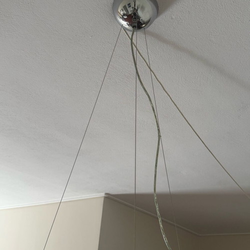 Glass ceiling light for 3 bulbs like new with silver details