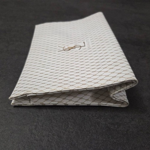 YSL Beaute bag used, white with gold details, faux leather